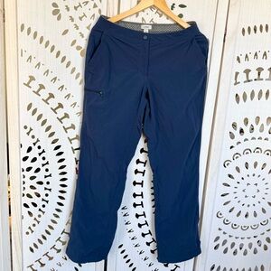 L.L. Bean Outdoor Trail Pants Navy Size 8 Reg | Elastic Waist Tabs Zip Pockets W
